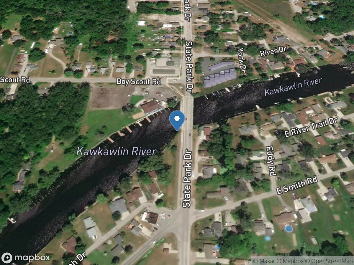 Kawkawlin River at State Park Drive at Bay City,MI location