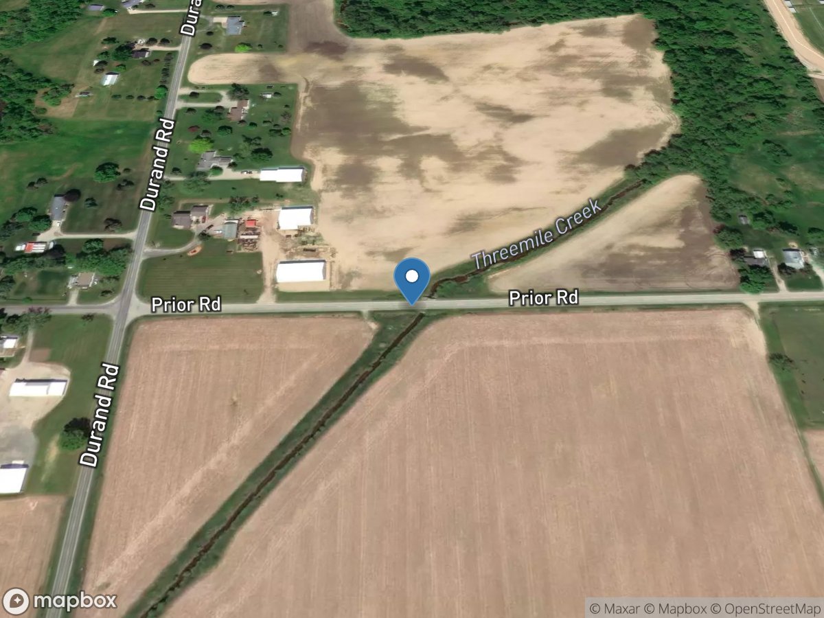 Threemile Creek at Prior Road near Durand, MI location