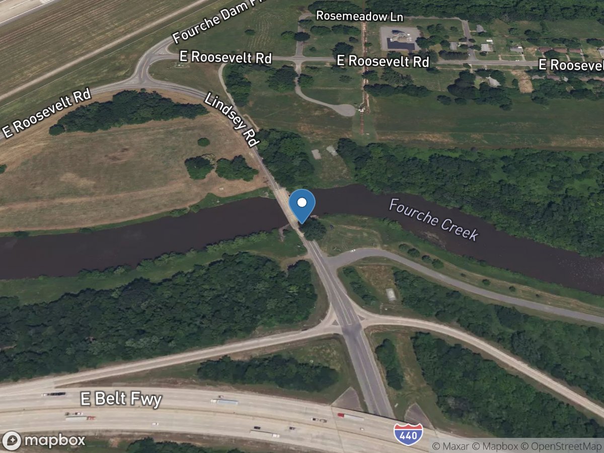 Fourche Creek at Lindsey St. East of Little Rock, AR location