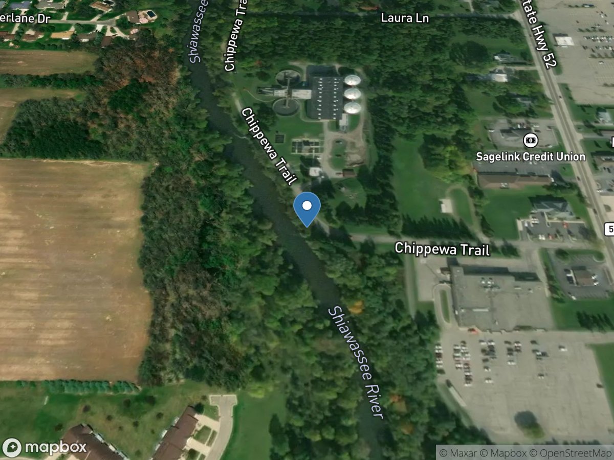 Shiawassee River at Owosso, MI location