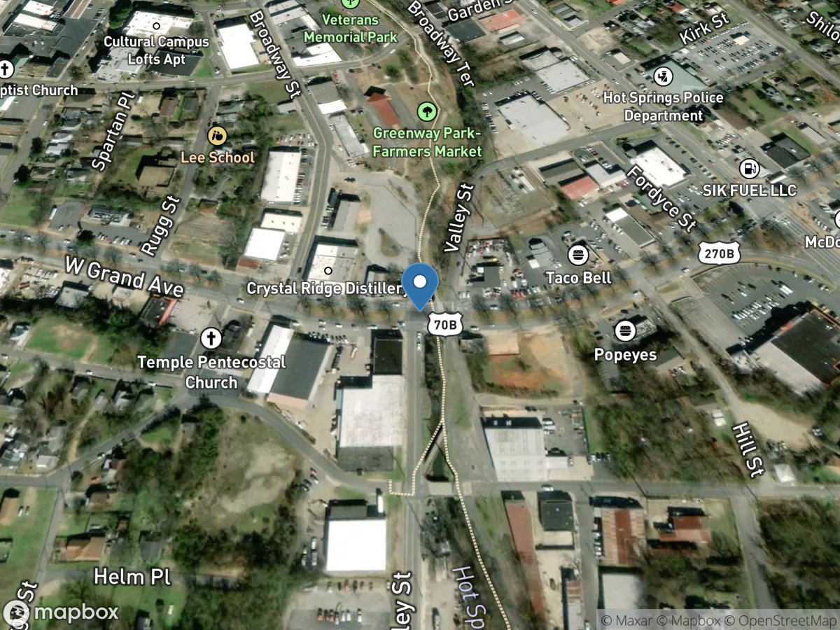 Hot Springs Creek DS of Grand Avenue at Hot Springs, AR location