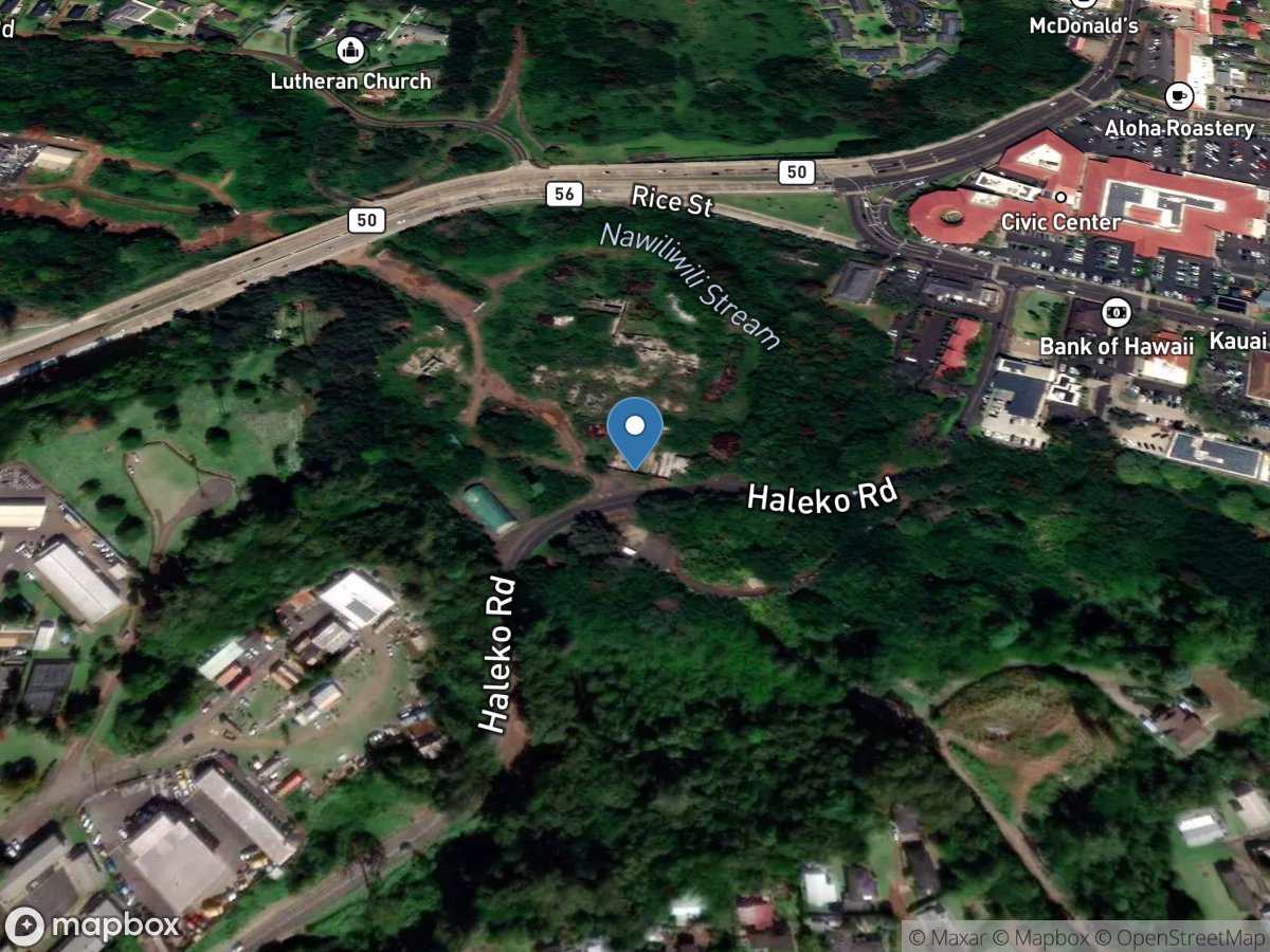 Nawiliwili Str at Heleko Road at Lihue, Kauai, HI location