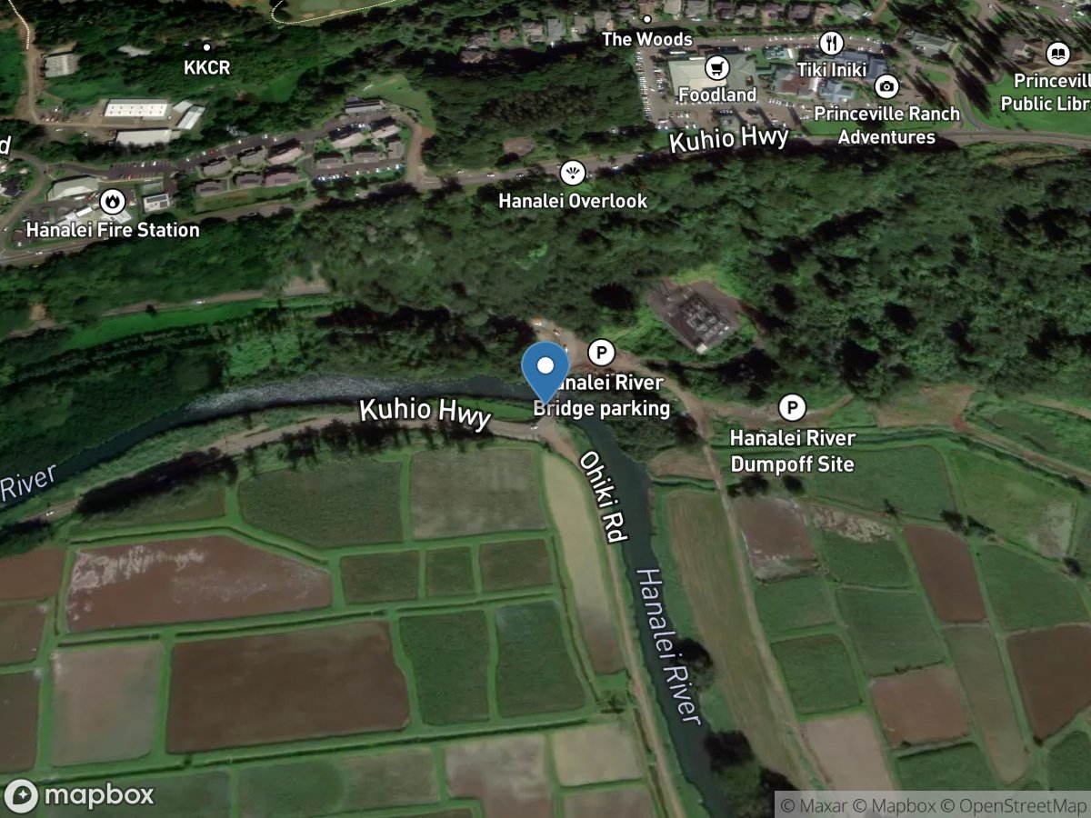 Hanalei Riv at Highway 56 Bridge near Hanalei, Kauai, HI location
