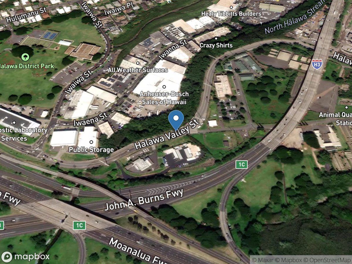 N. Halawa Str near Quar. Stn. at Halawa, Oahu, HI location