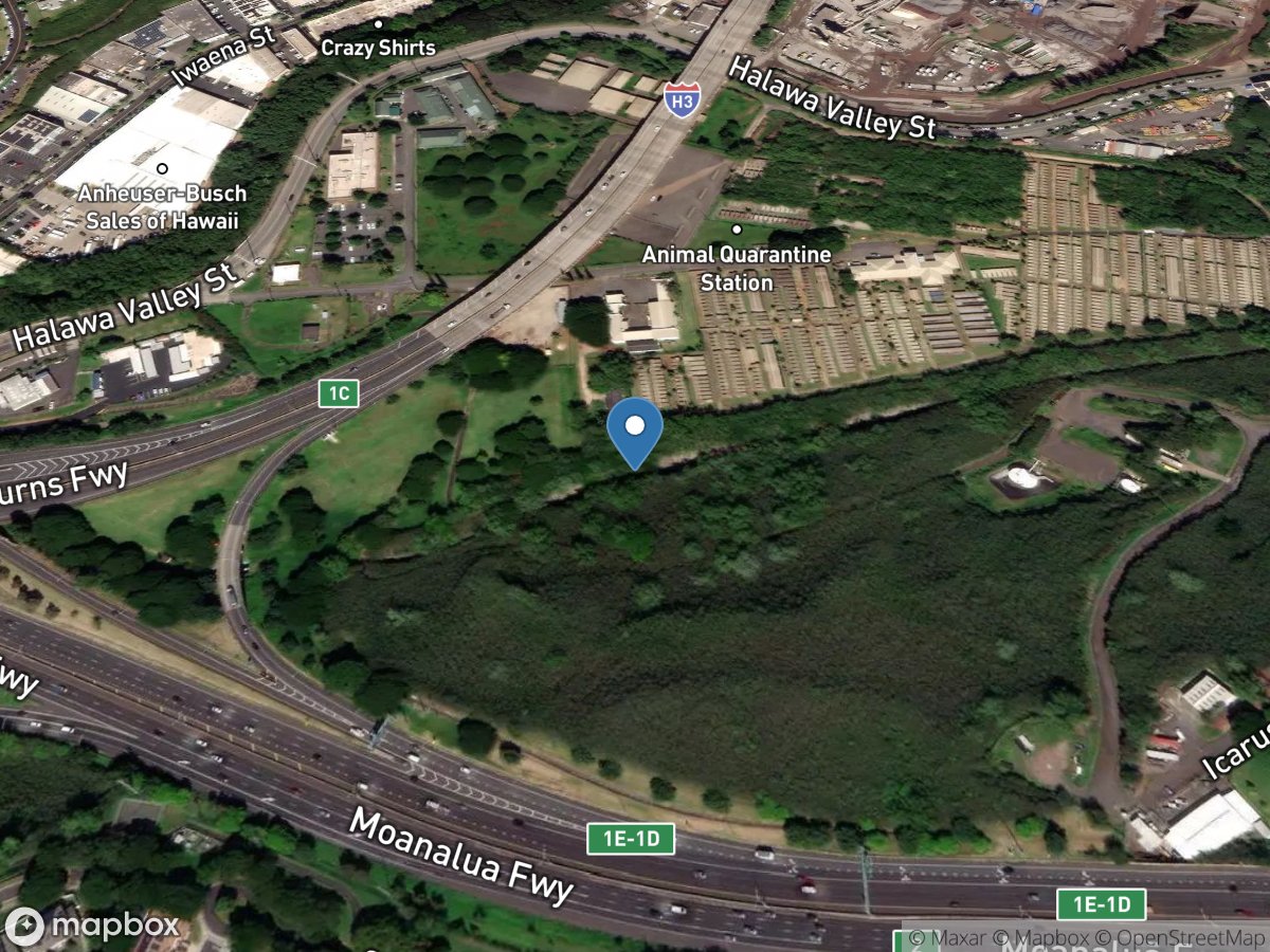 South Halawa Stream near H-3 Freeway, Oahu, HI location