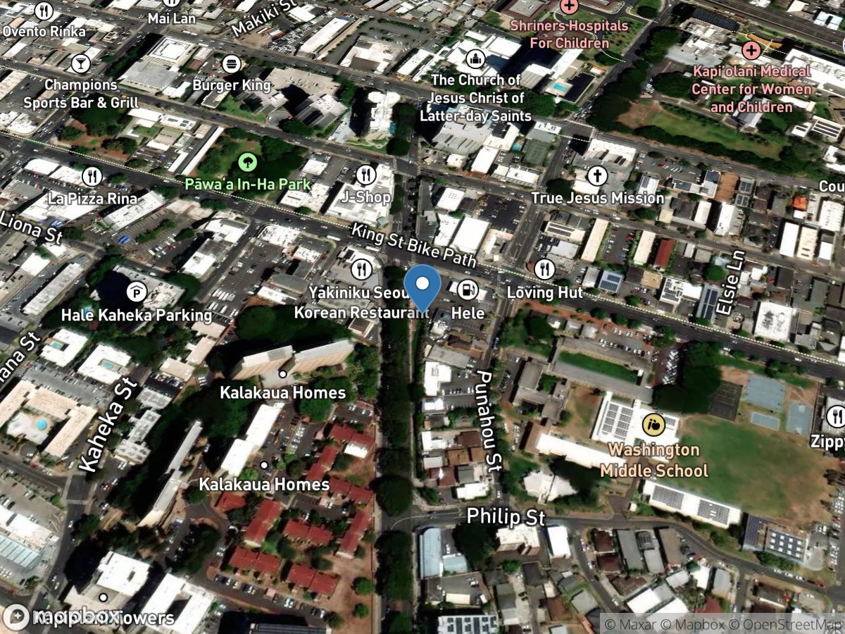 Makiki Stream at King St. bridge, Oahu, HI location