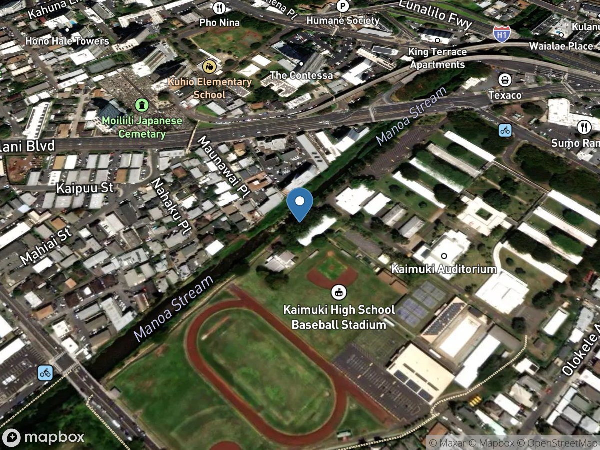 Manoa-Palolo Drainage Canal at Moiliili, Oahu, HI location