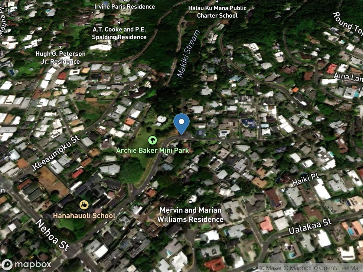 Makiki Stream at Archie Baker Park, Oahu, HI location