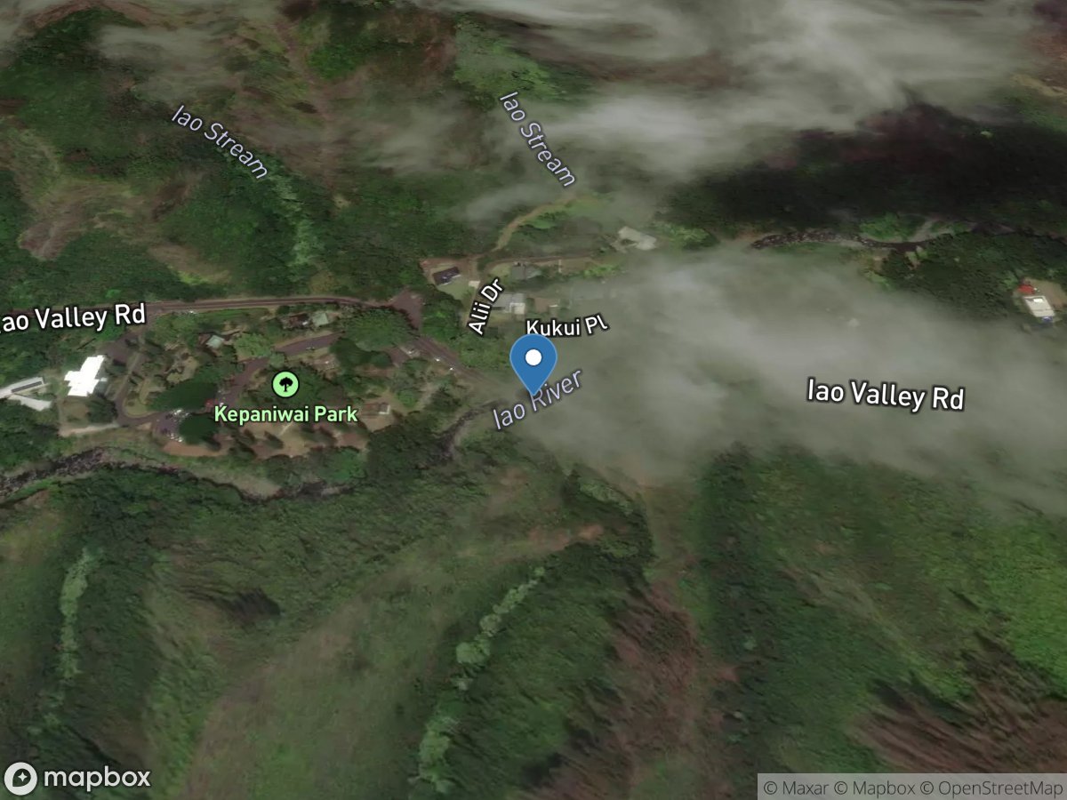 Wailuku River at Iao Valley Road, Maui, HI location