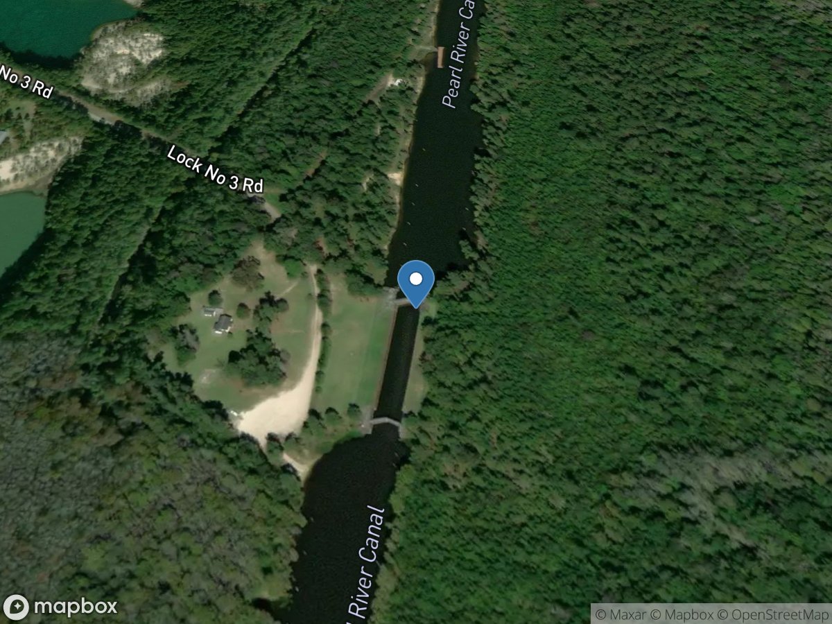 Pearl River Navigation Canal Lock and Dam No. 3 location