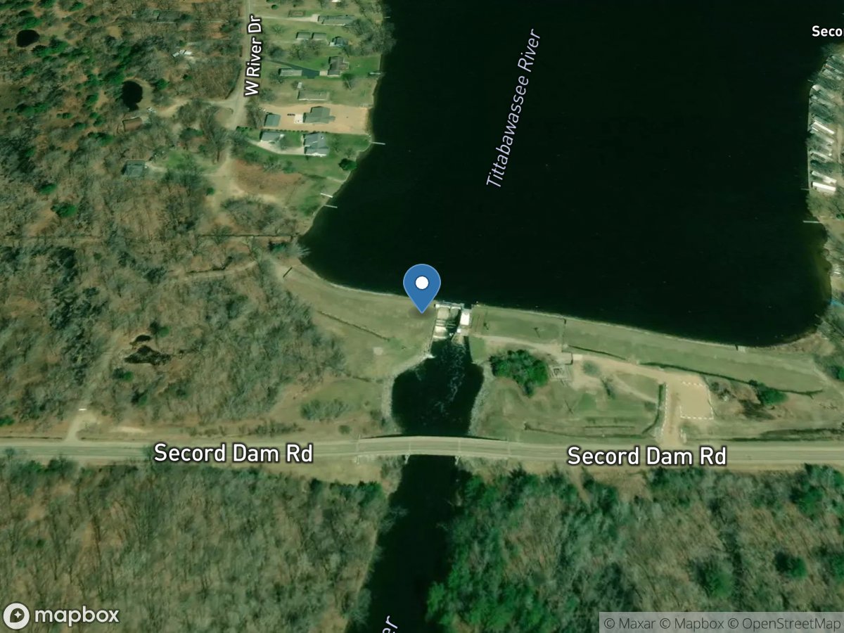 Tittabawassee River at Secord DAM near Gladwin, MI location