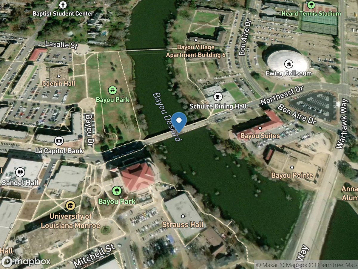 Bayou DeSiard at Northeast Drive at Monroe, La location
