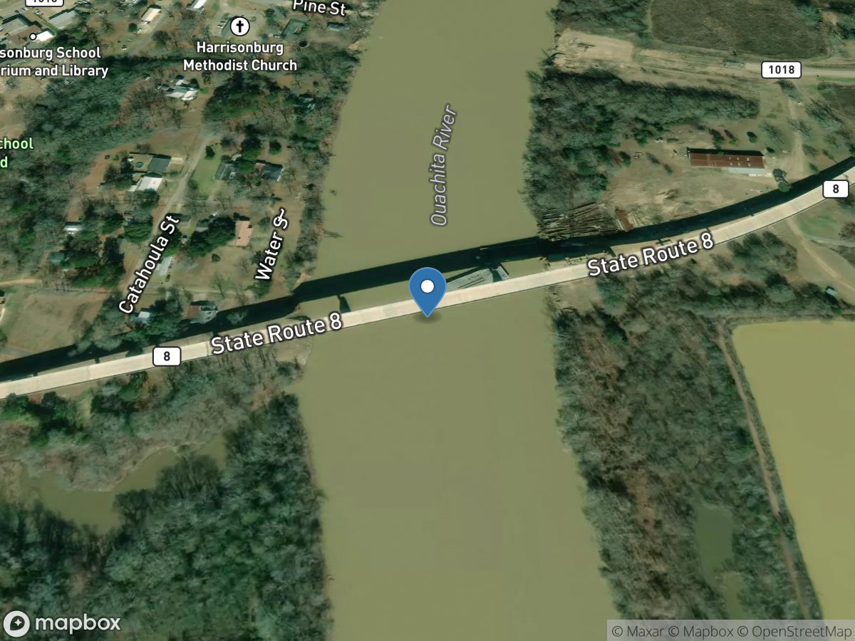 Ouachita River at Highway 8 at Harrisonburg, LA location