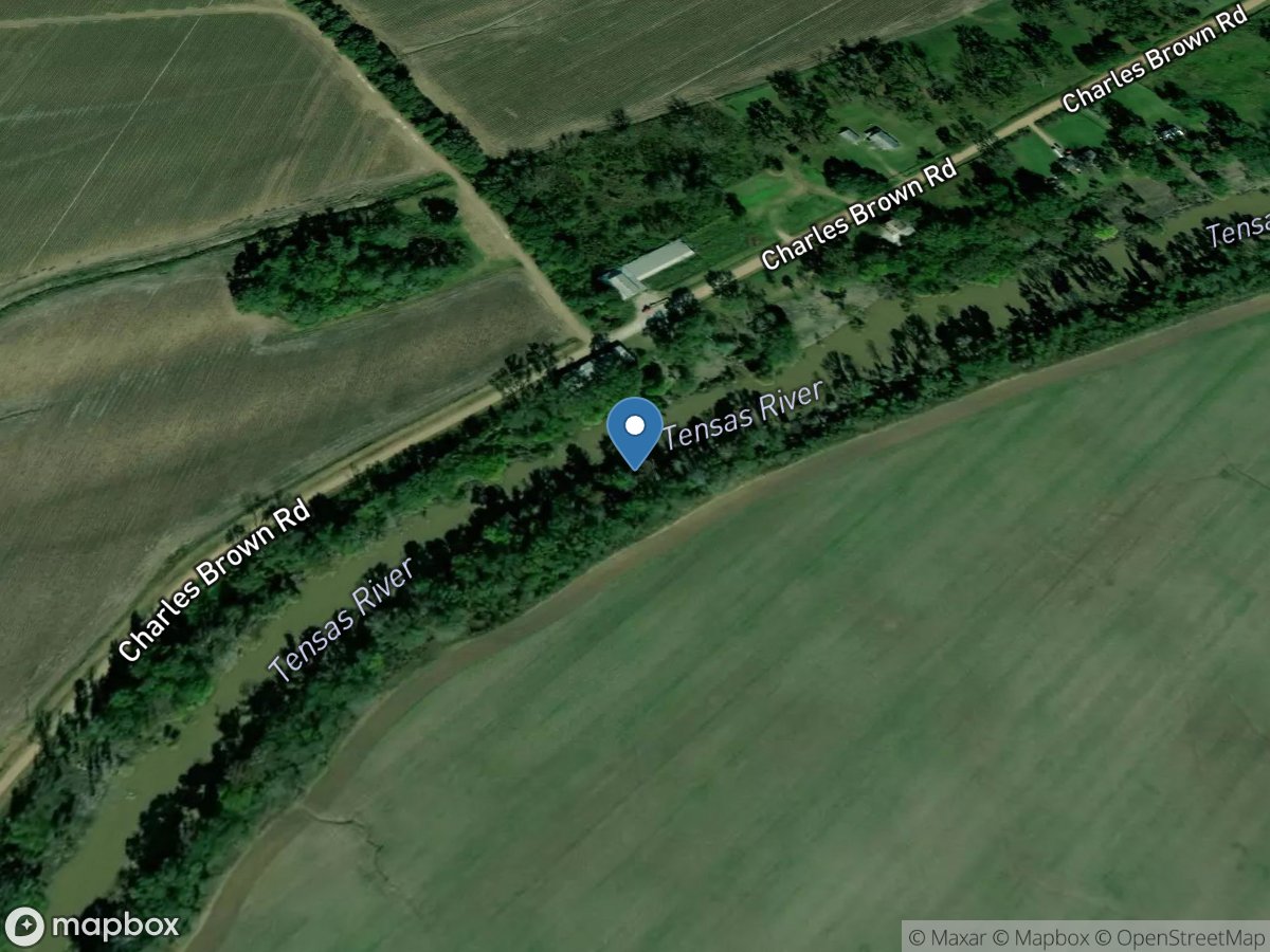 Tensas River Southeast of Tendal, LA. location