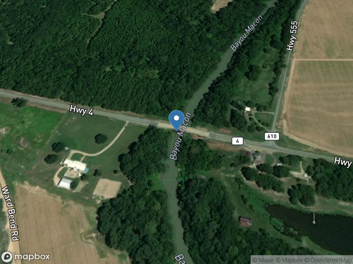 Bayou Macon northeast of Gilbert, LA location