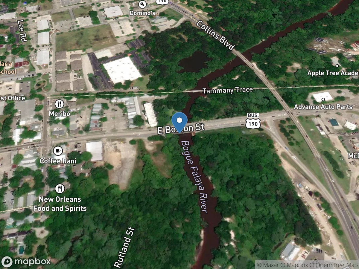 Bogue Falaya River at Boston St. at Covington, LA location