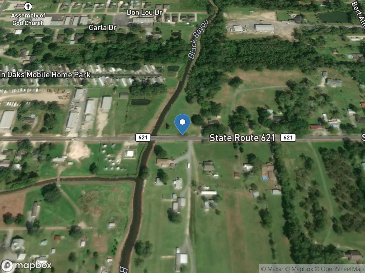 Black Bayou at Highway 621 near Prairieville, LA location