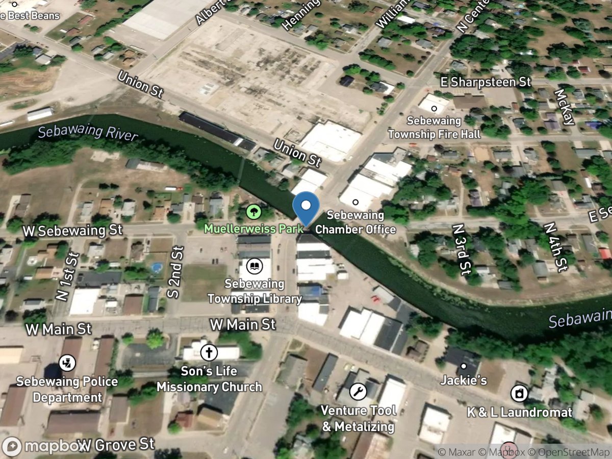 Sebewaing River at Center ST at Sebewaing, MI location