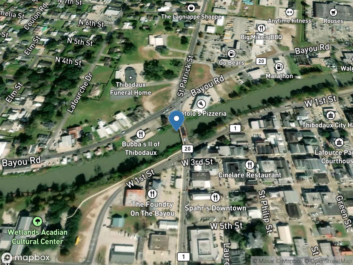 Bayou Lafourche at Thibodaux, LA location
