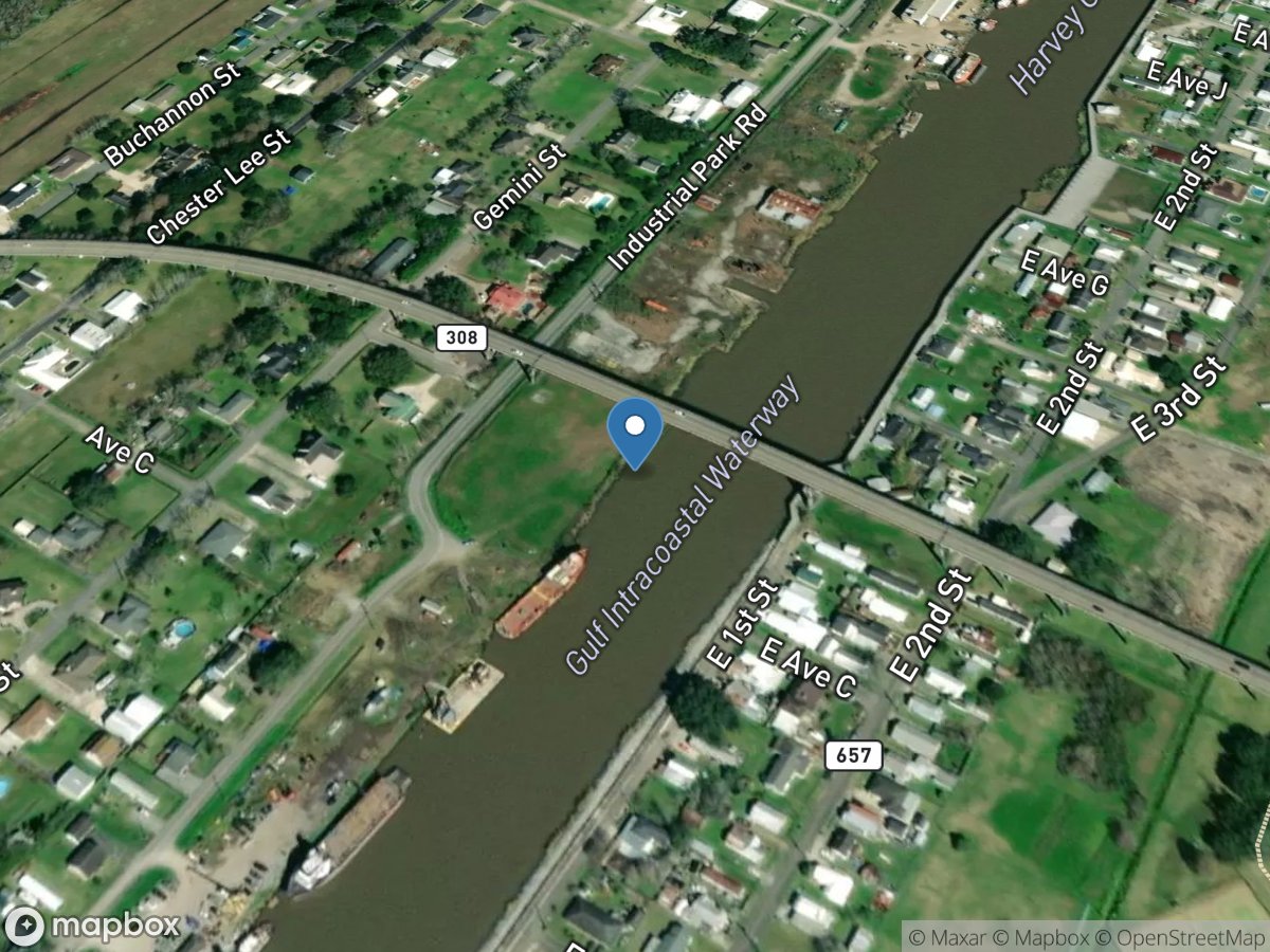 GIWW West of Bayou Lafourche at Larose, LA location