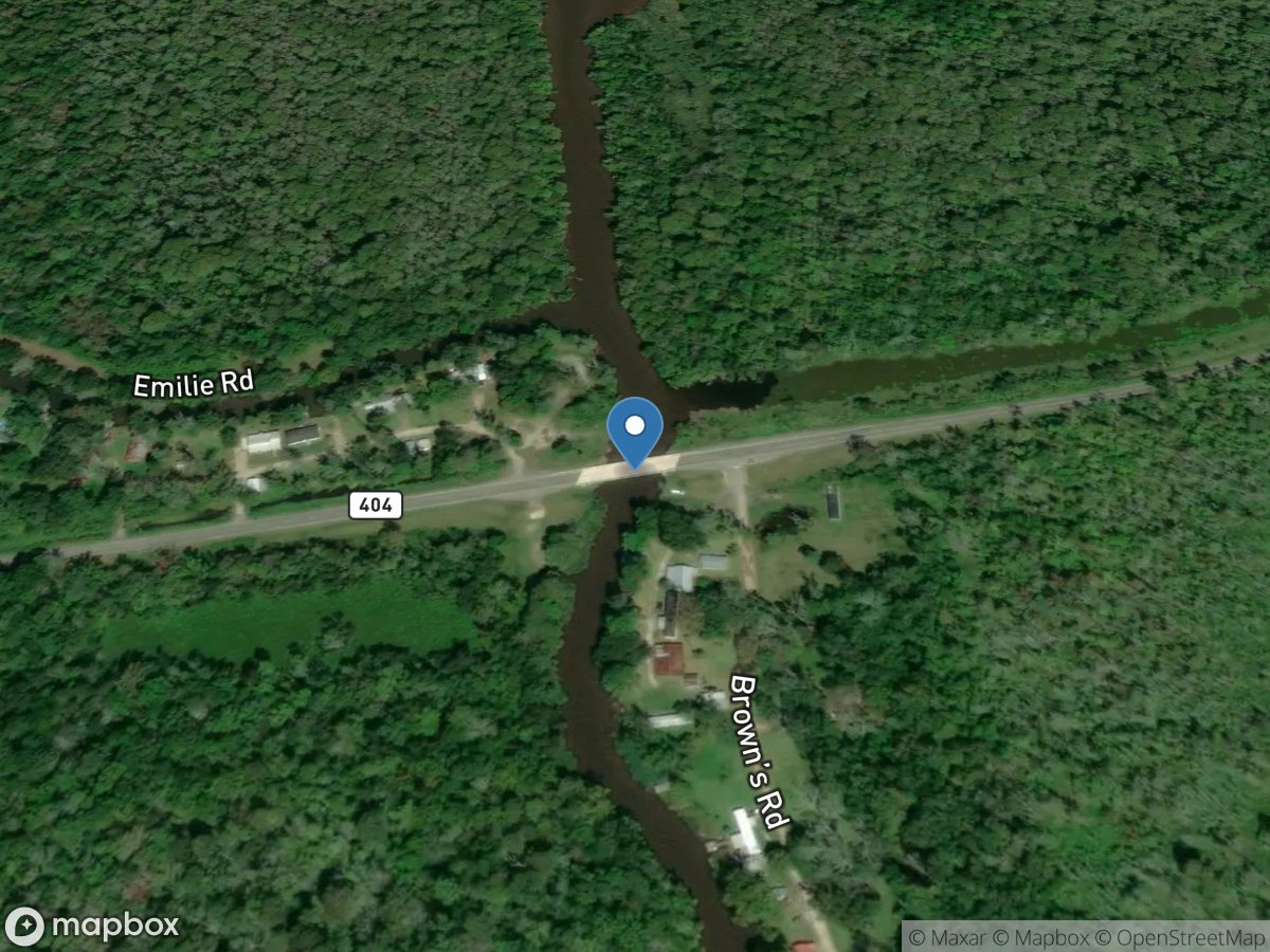 Choctaw Bayou at Highway 404 West of White Castle, LA location