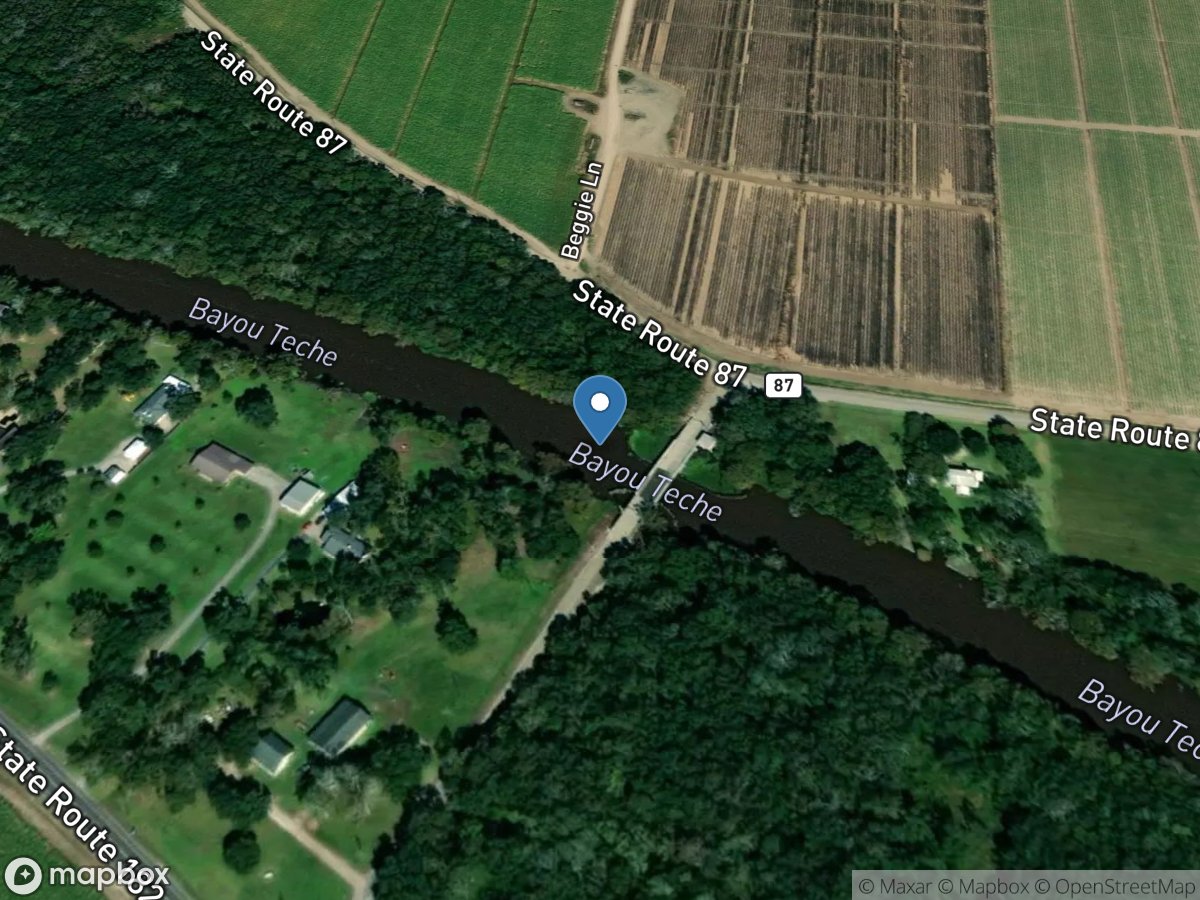 Bayou Teche at Adeline Bridge near Jeanerette, LA location