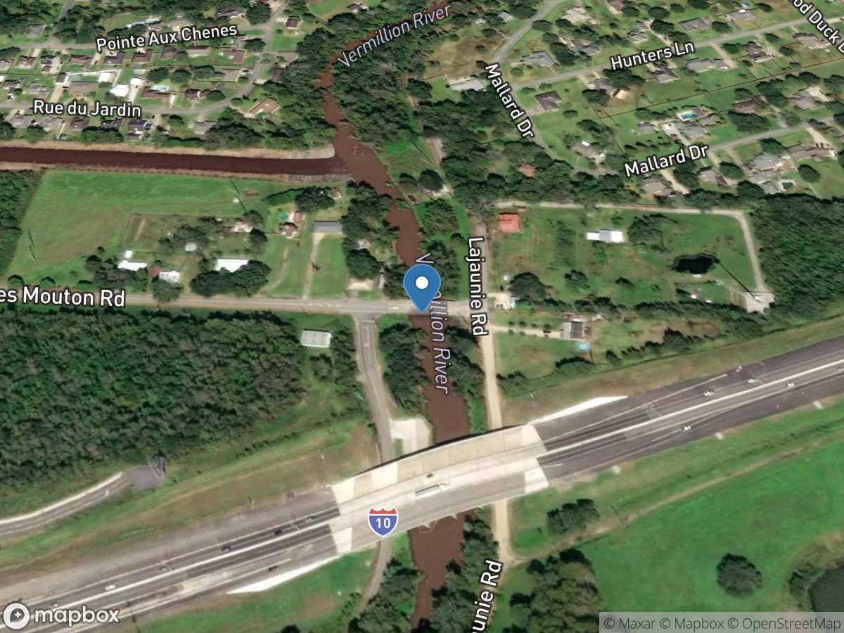 Vermillion Rvr N. of I-10 at Lafayette, La location