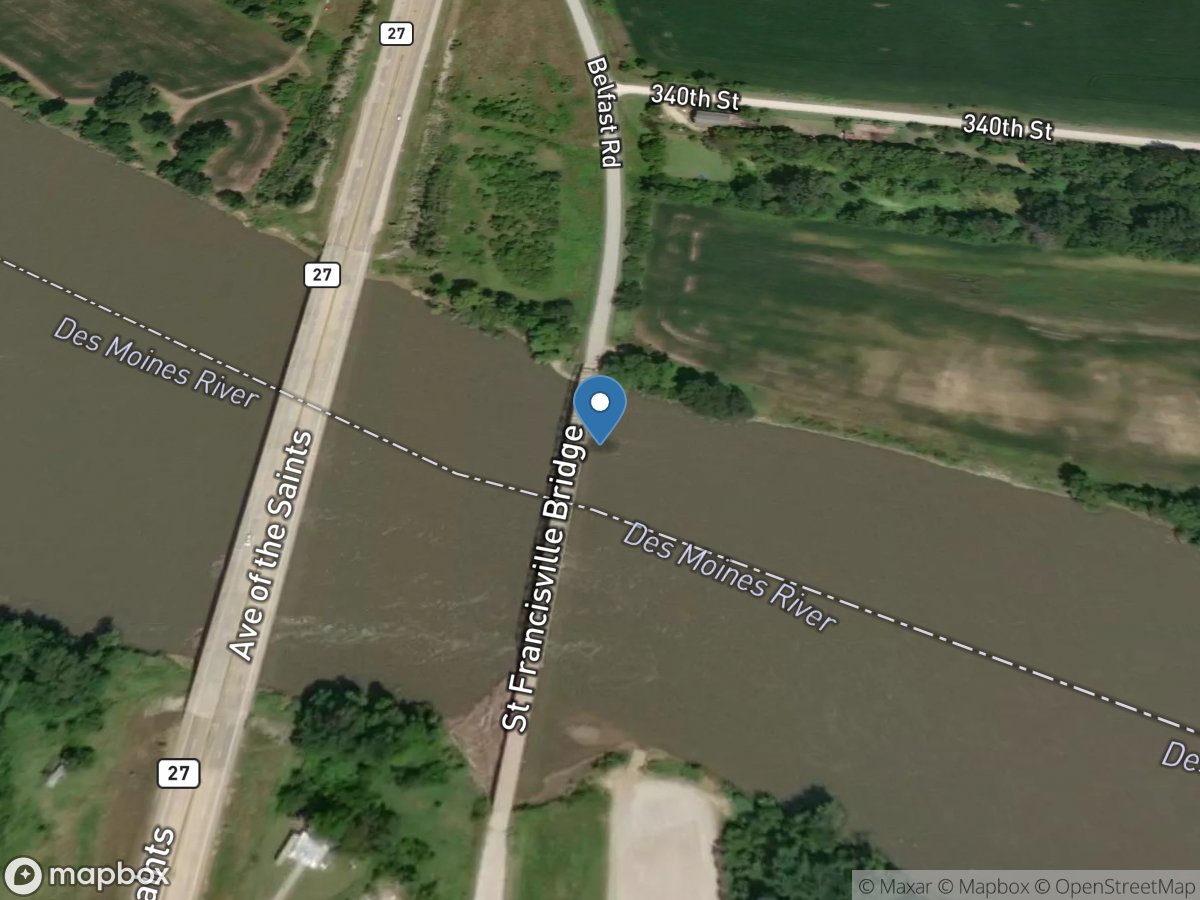 Des Moines River at Saint Francisville, MO location