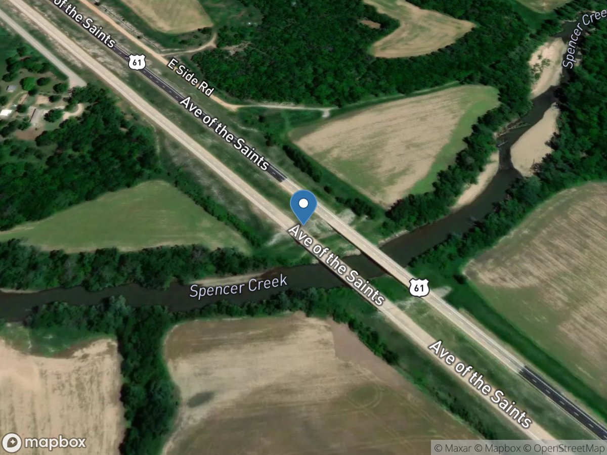 Spencer Creek below Plum Creek near Frankford, MO location