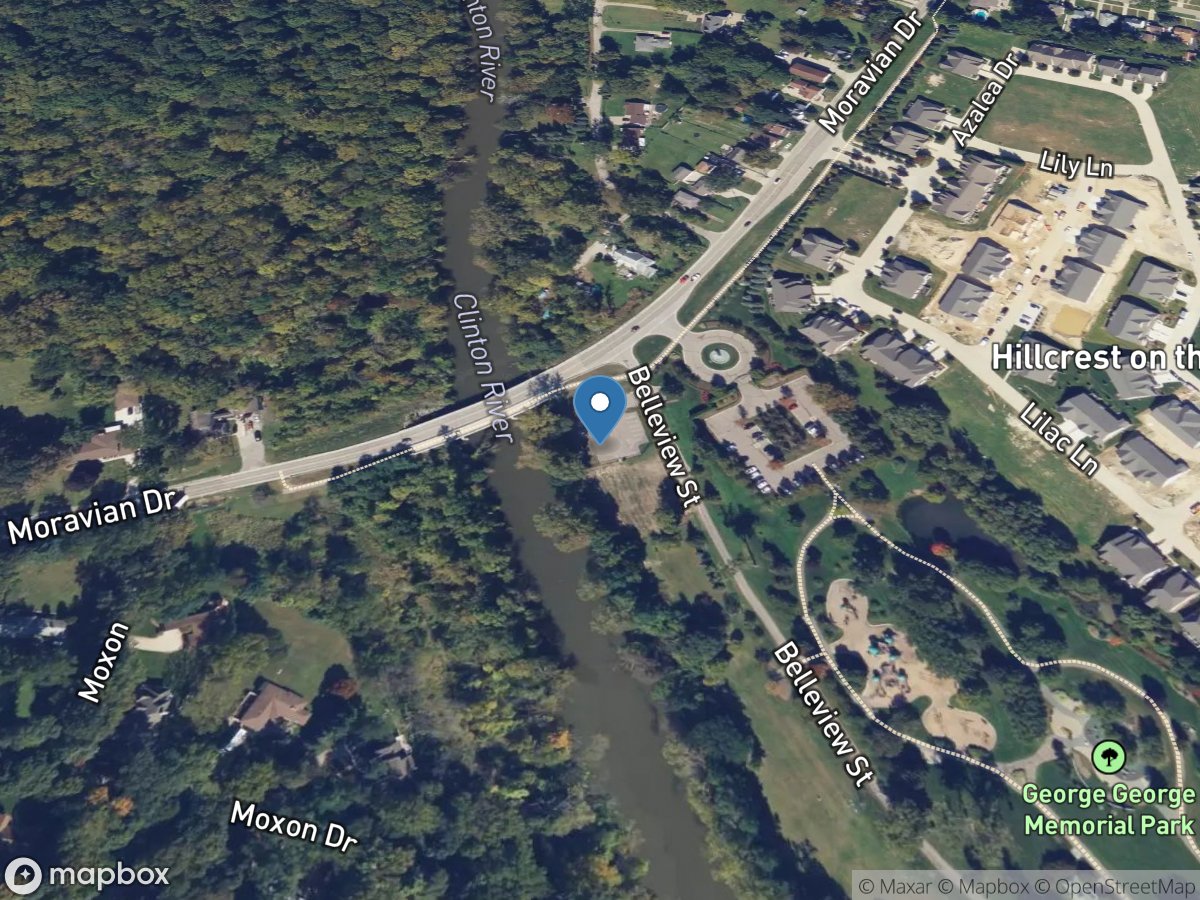 Clinton River at Moravian Drive at Mt. Clemens, MI location