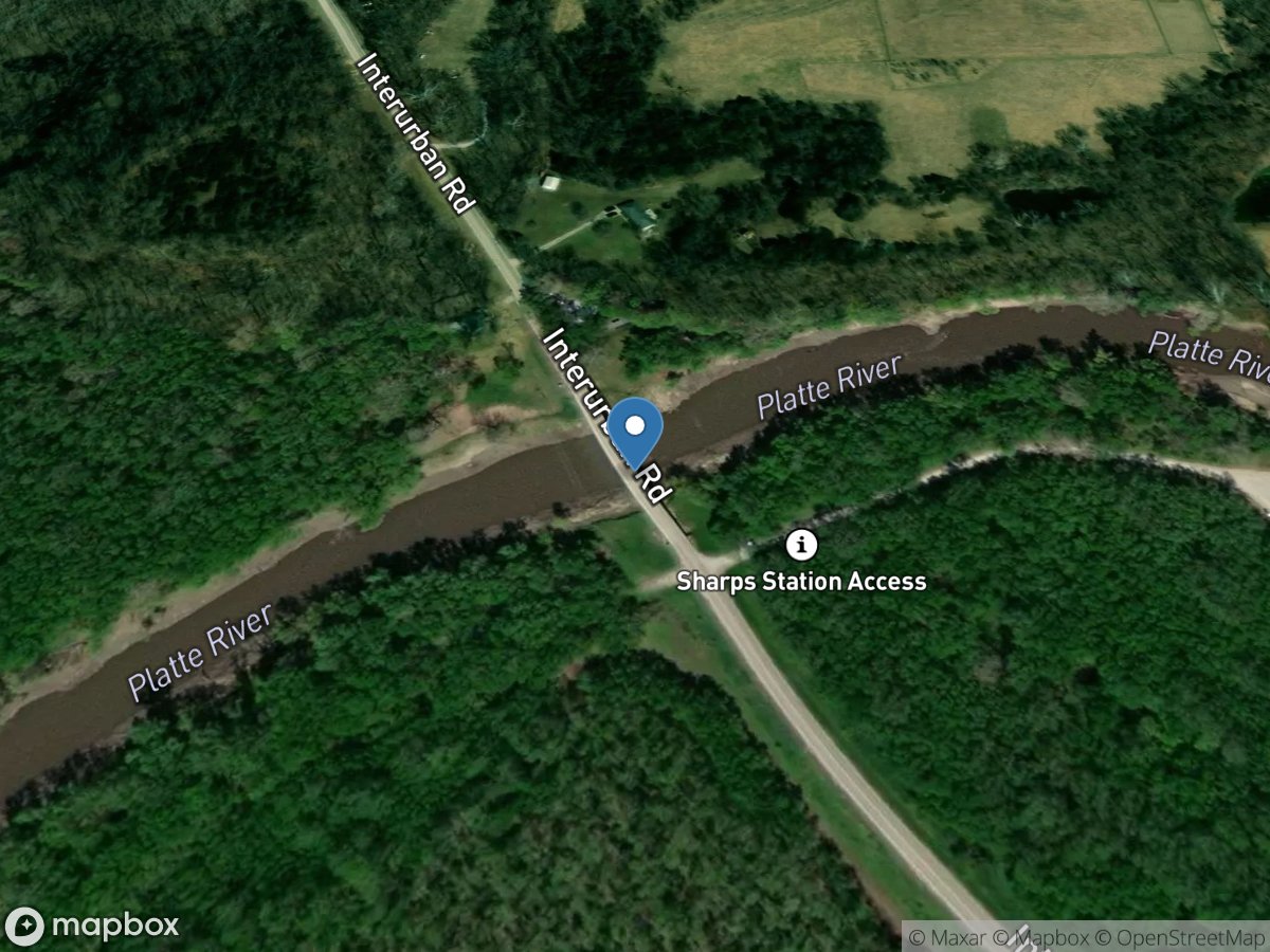 Platte River at Sharps Station, MO location