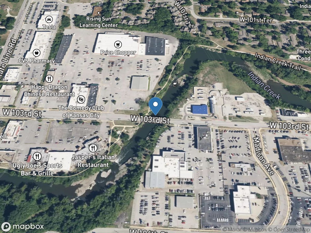 Indian Creek at 103rd Street in Kansas City, MO location