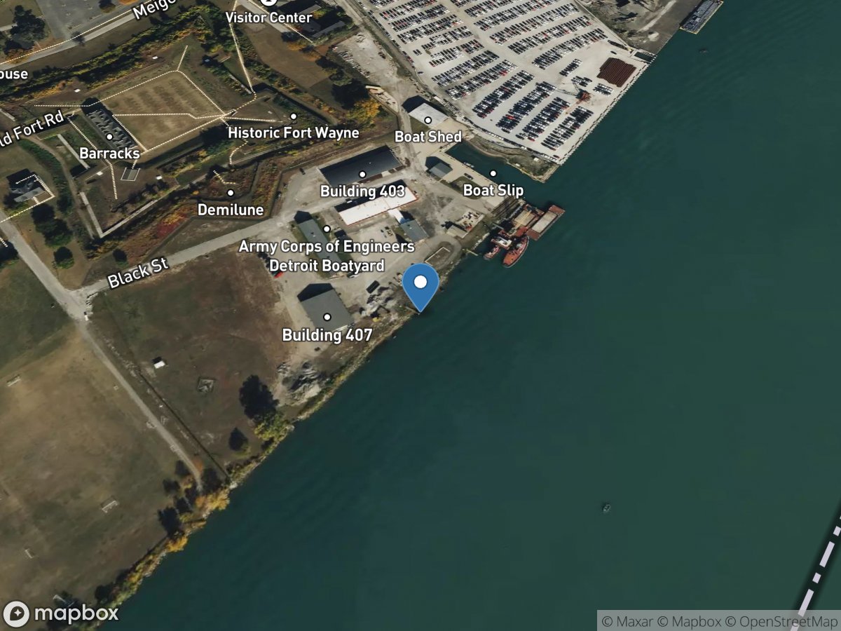 Detroit River Ds Site at Fort Wayne near Detroit, MI location