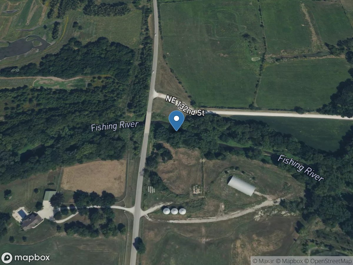 Fishing River above Mosby, MO location