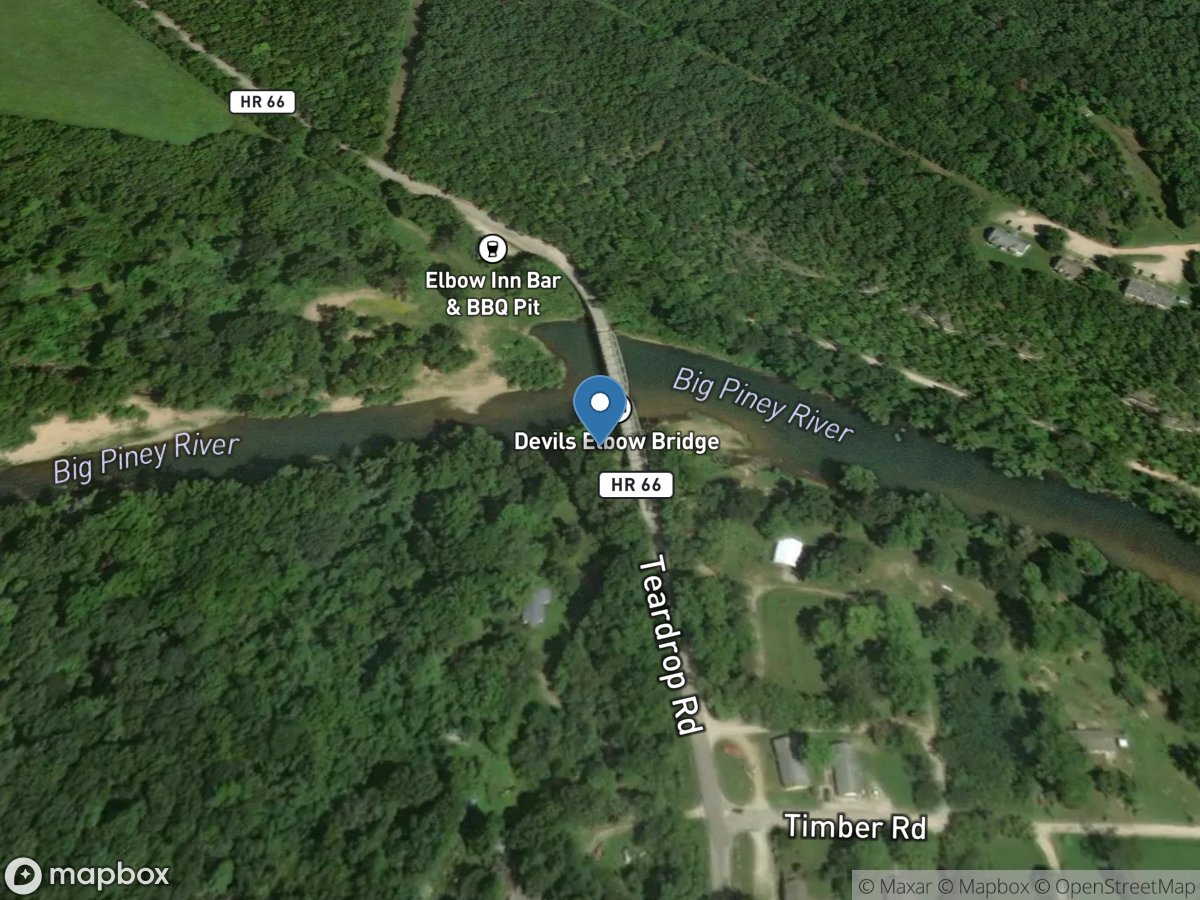 Big Piney River at Devils Elbow, MO location