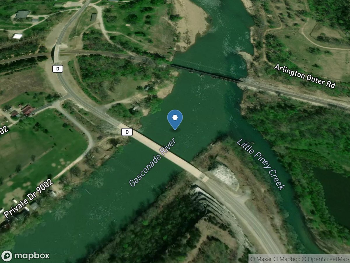 Gasconade River above Jerome, MO location