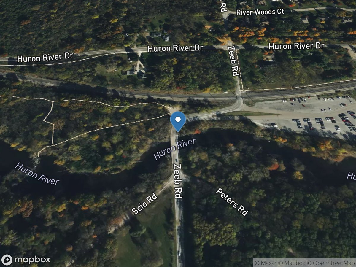 Huron River at Zeeb Road at Scio, MI location