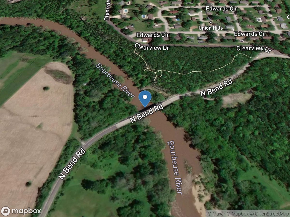 Bourbeuse River above Union, MO location