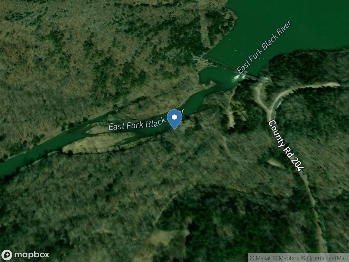 E. Fk. Black R. bl Lower Taum Sauk Reservoir location