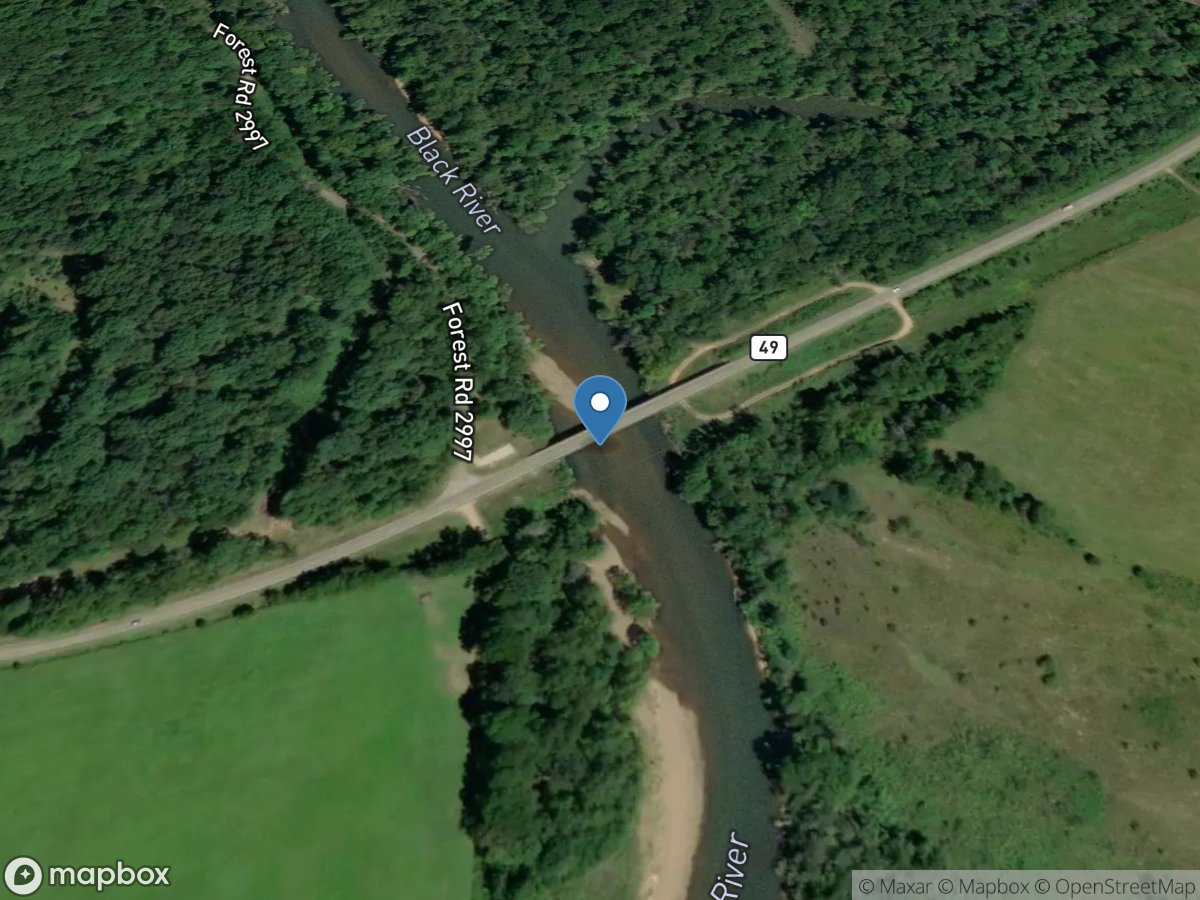 Black River above Williamsville, MO location