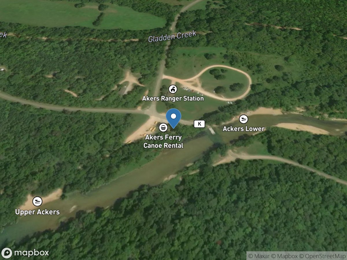 Current River above Akers, MO location