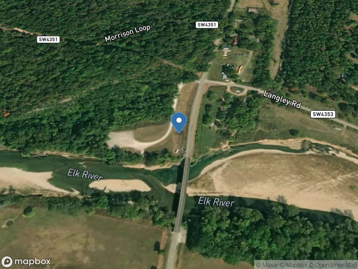 Elk River near Tiff City, Mo location