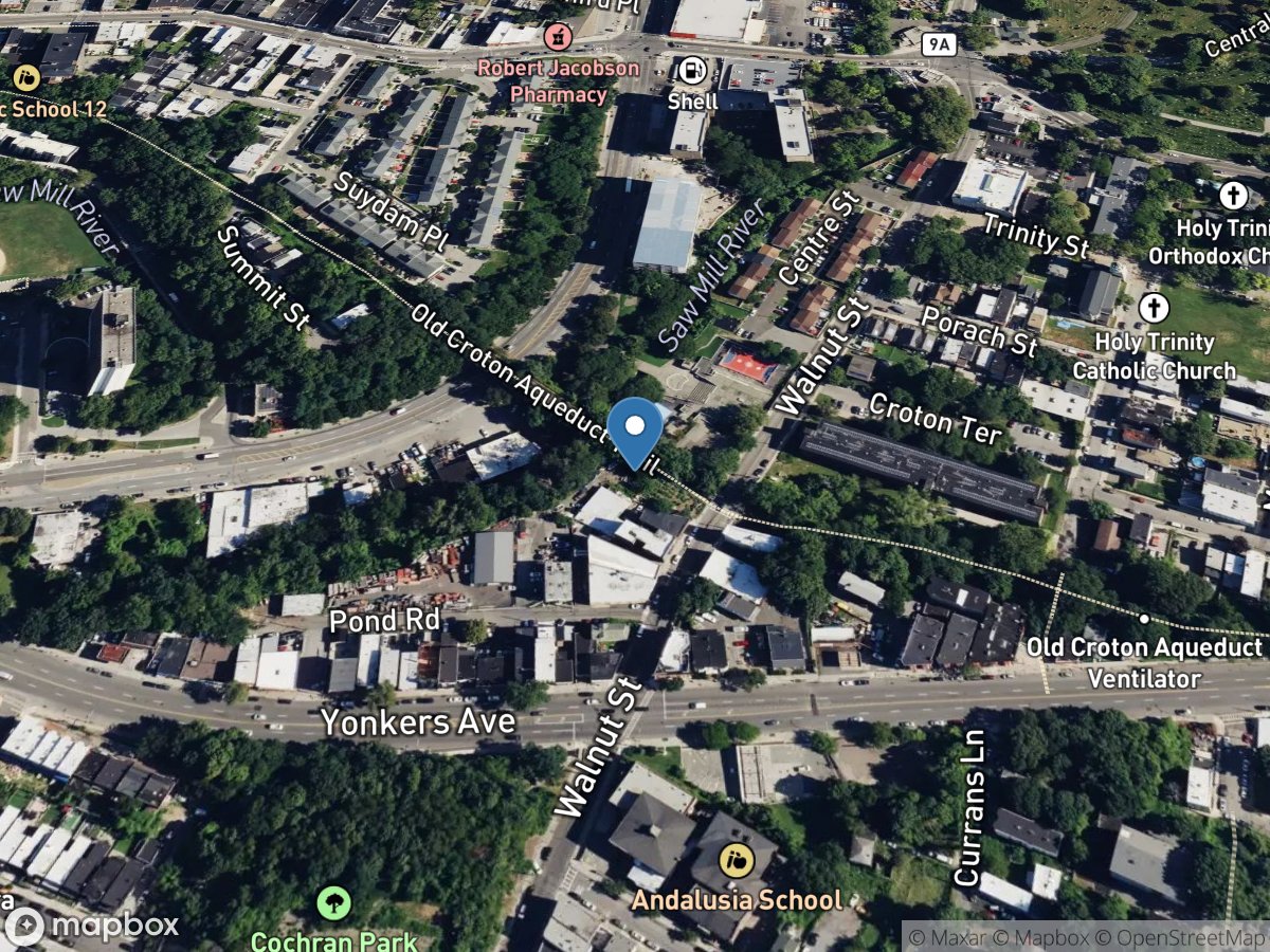 Saw Mill River at Yonkers NY location