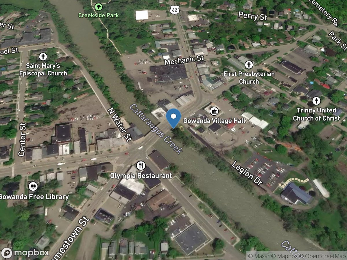 Cattaraugus Creek at Gowanda NY location