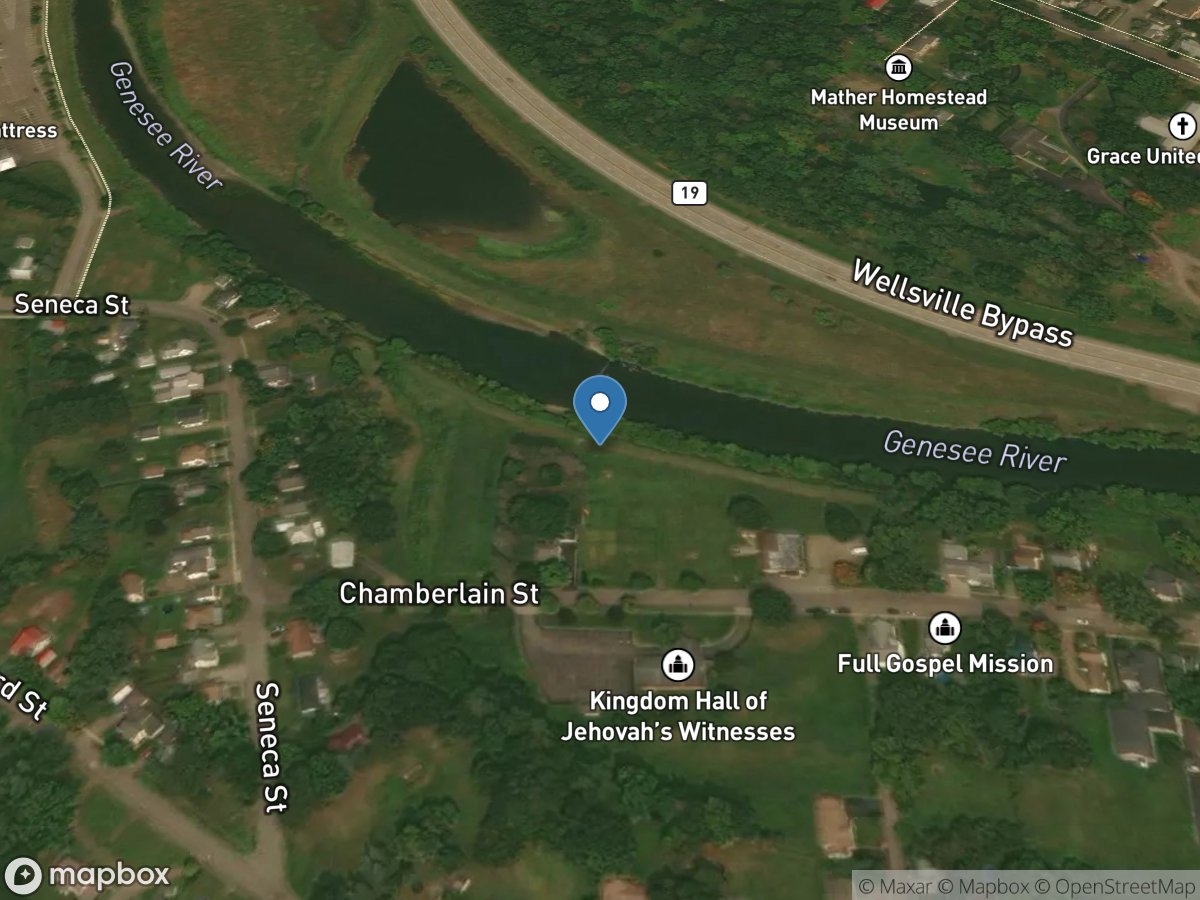 Genesee River at Wellsville NY location