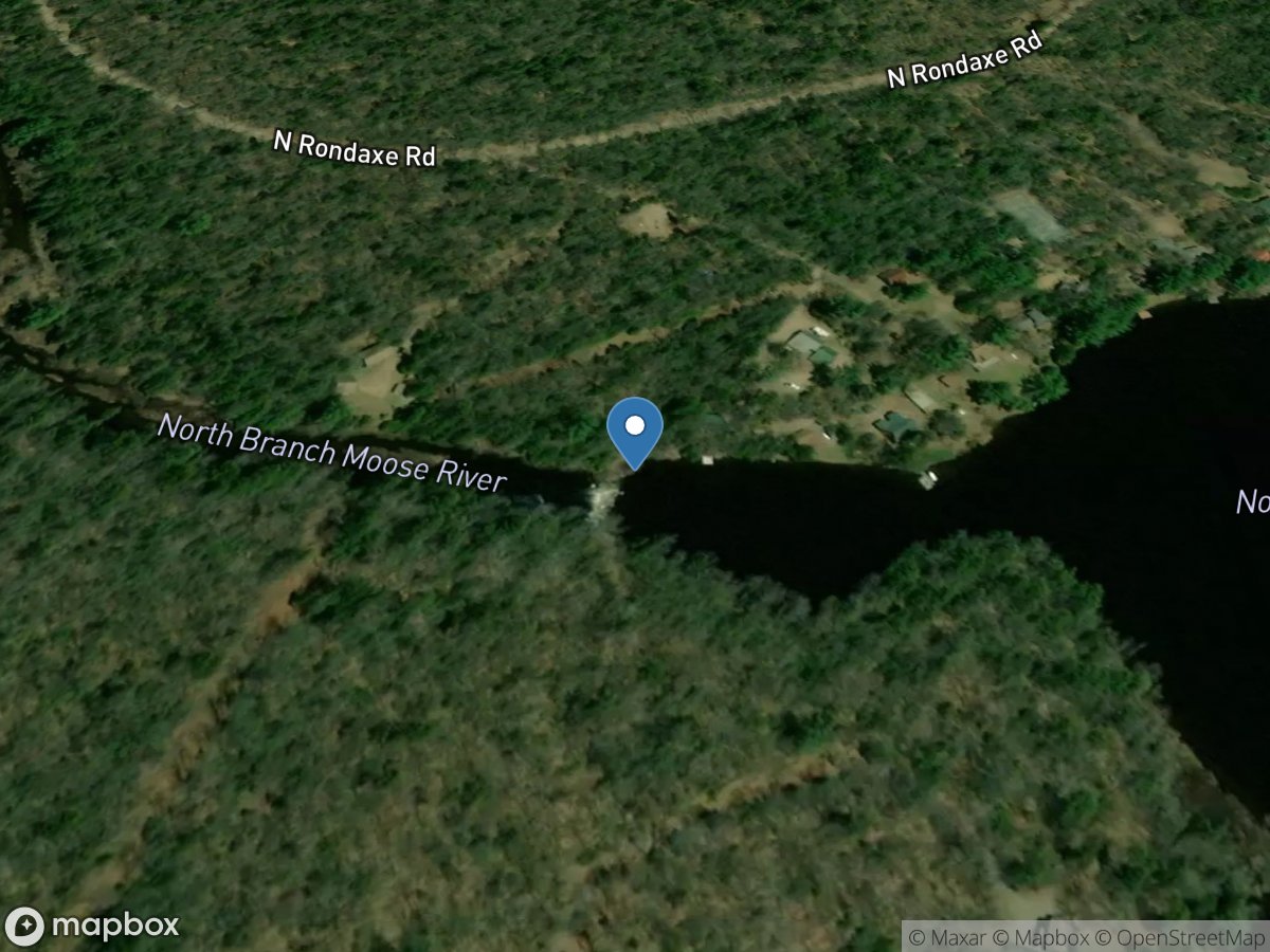 N Branch Moose River at Lake Rondaxe DAM near Eagle Bay NY location