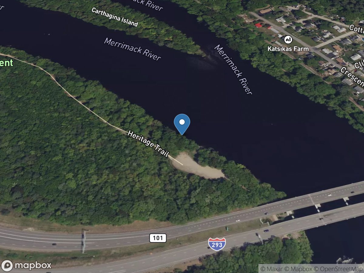 Merrimack River near Goffs Falls, below Manchester, NH location