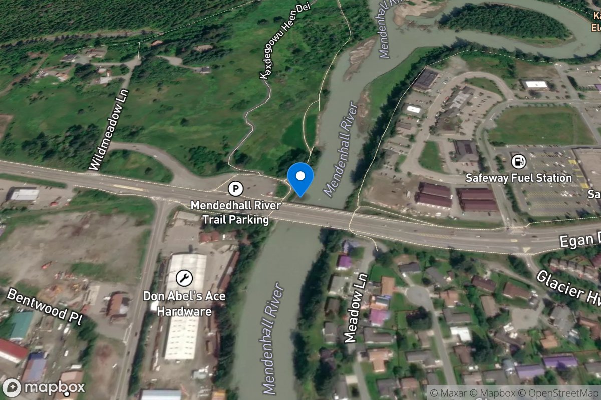 Mendenhall River at Brotherhood Branch at Auke Bay AK location