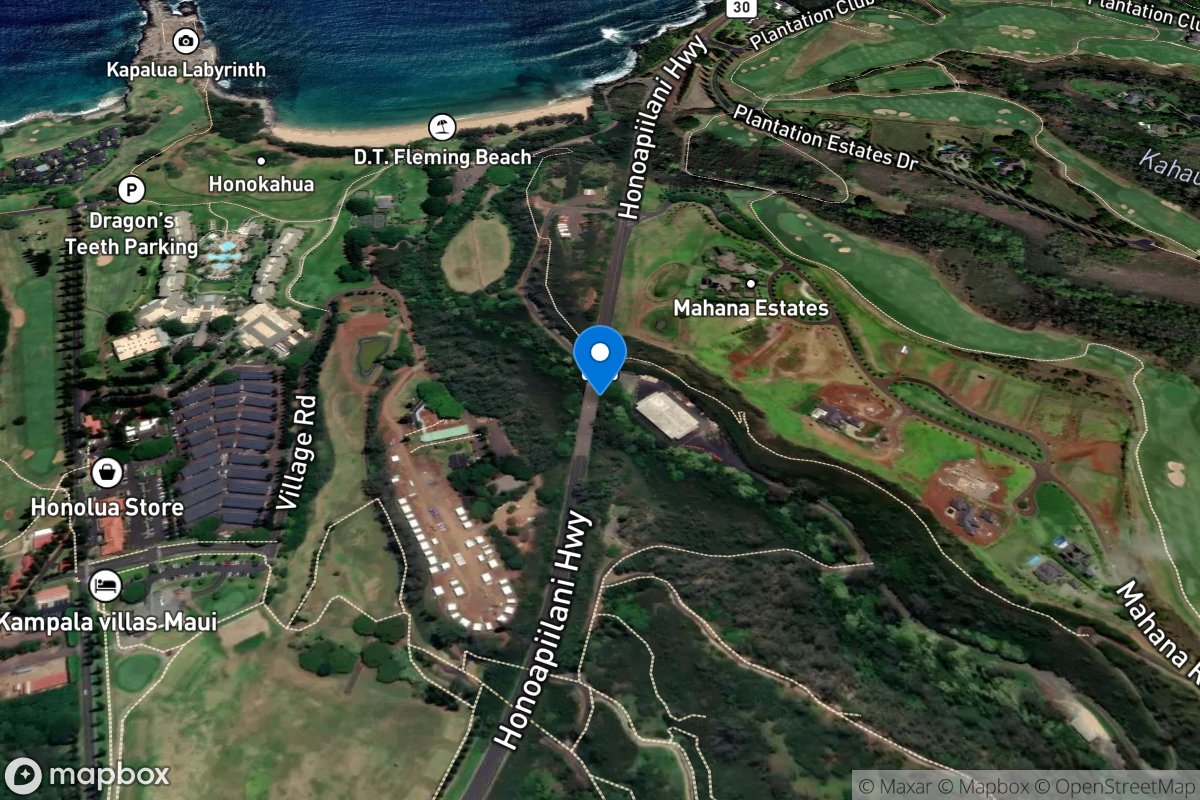 Honokahua Stream at Honoapiilani Highway, Maui, HI location