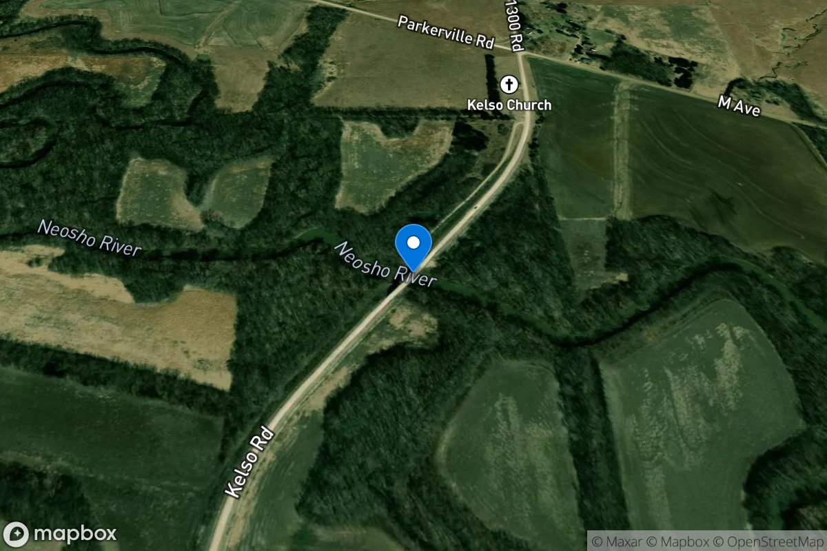 Neosho River above Council Grove Lk, KS location